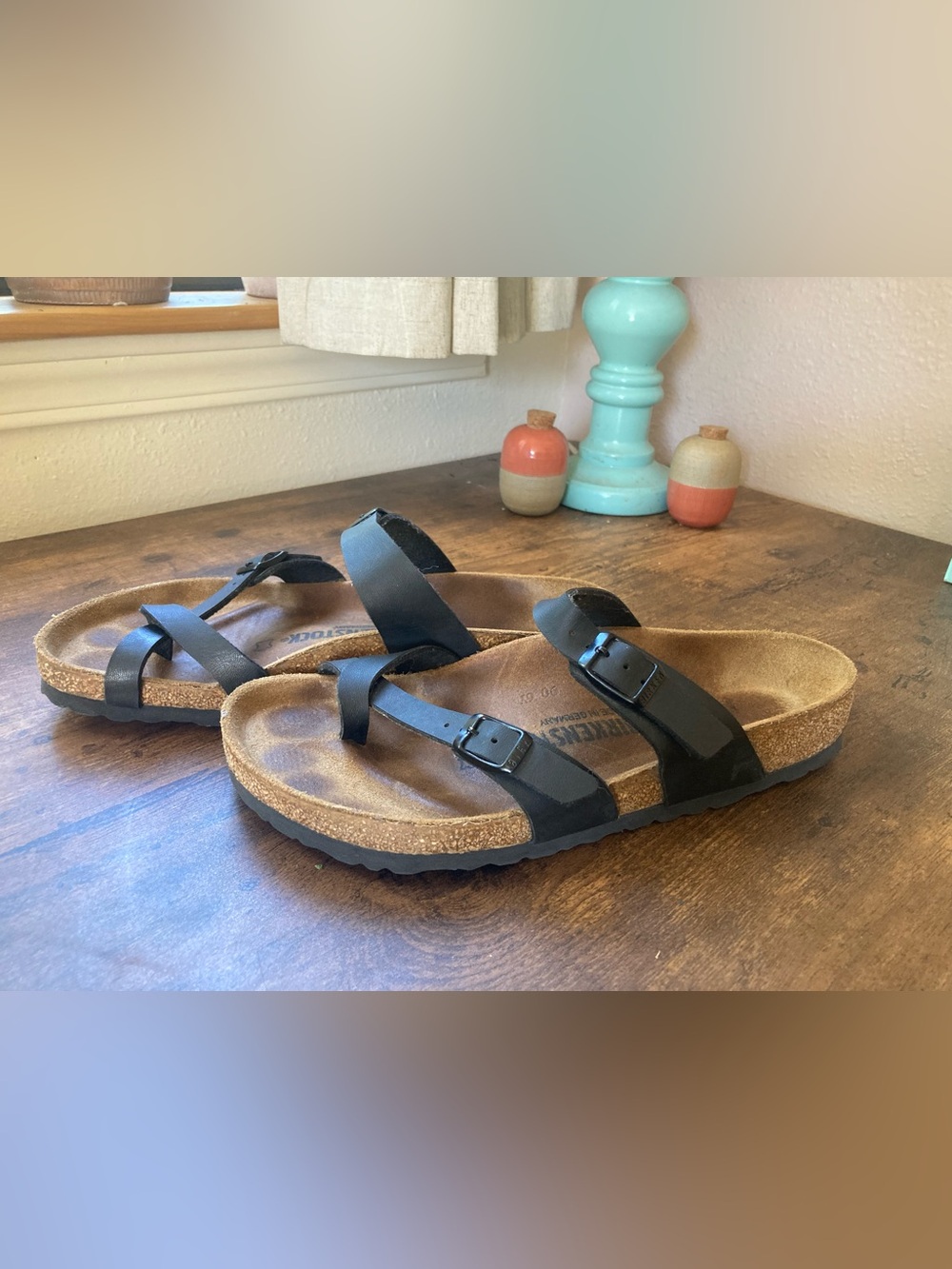 Birkenstock Mayari Sandal Size 39 Black Leather Great Condition - Picture 5 of 9